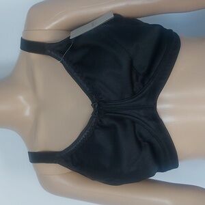 Amoena Rita Black Wireless Bra with Adjustable Straps and Hook Closure Size 44 A